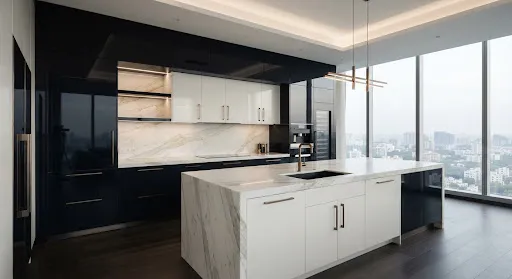 Acrylux TopX kitchen shutters, illustrative image