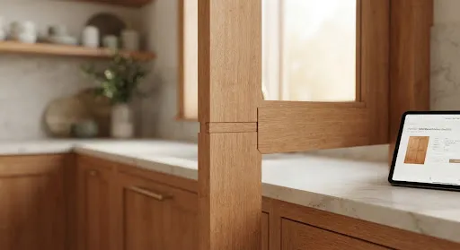 Solid Wood Shutters kitchen shutters, illustrative image