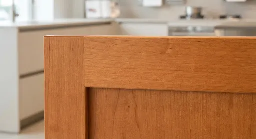 Solid Wood Shutters Cherry finish, illustrative image
