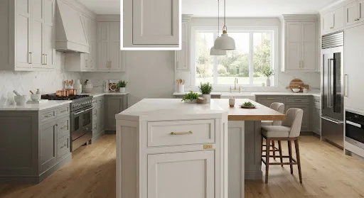 5 Panel Shutter kitchen shutters, illustrative image