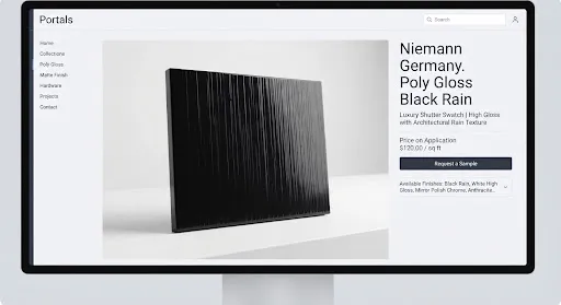 Poly Gloss Premium Black Rain finish, illustrative image