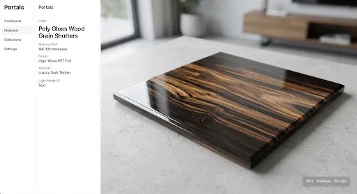 Poly Gloss Wood Grains Markassa finish, illustrative image