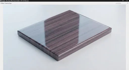Poly Gloss Wood Grains Silber Zwetschge finish, illustrative image