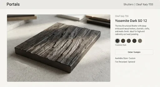 Thermo Structured Shutters Yosemite Dark finish, illustrative image